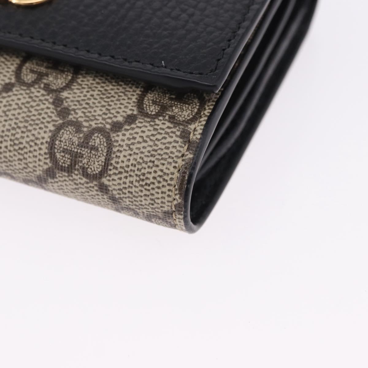 GUCCI GG Supreme Wallet PVC Leather Beige Gold 598587 Auth 193589M