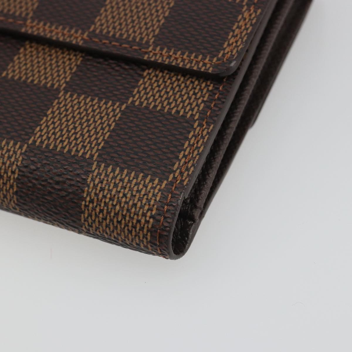 LOUIS VUITTON Damier Ebene Portefeuille Elise Wallet N61654 LV Auth 193590V