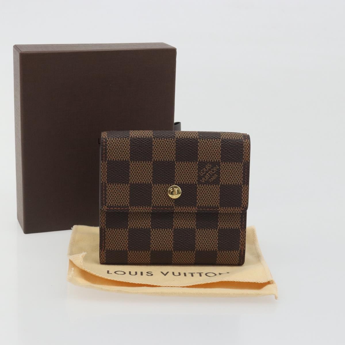 LOUIS VUITTON Damier Ebene Portefeuille Elise Wallet N61654 LV Auth 193590V
