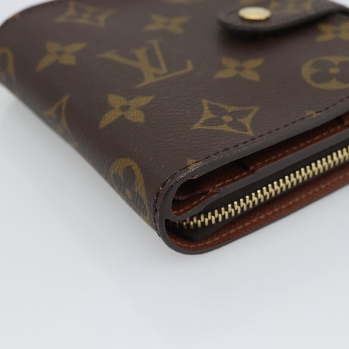 LOUIS VUITTON Monogram Compact Zip Wallet M61667 LV Auth 193591V