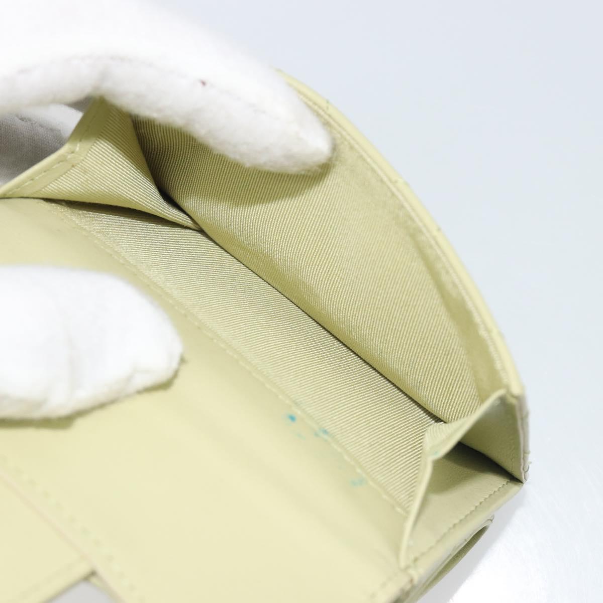CHANEL Matelasse 2.55 Wallet Lamb Skin Green Gold CC Auth 193593A