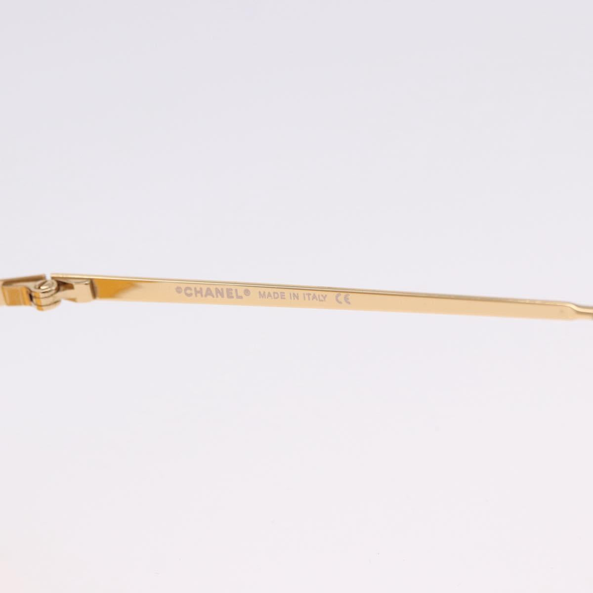 CHANEL COCO Mark Sunglasses metal Gold Tone CC Auth 193597V