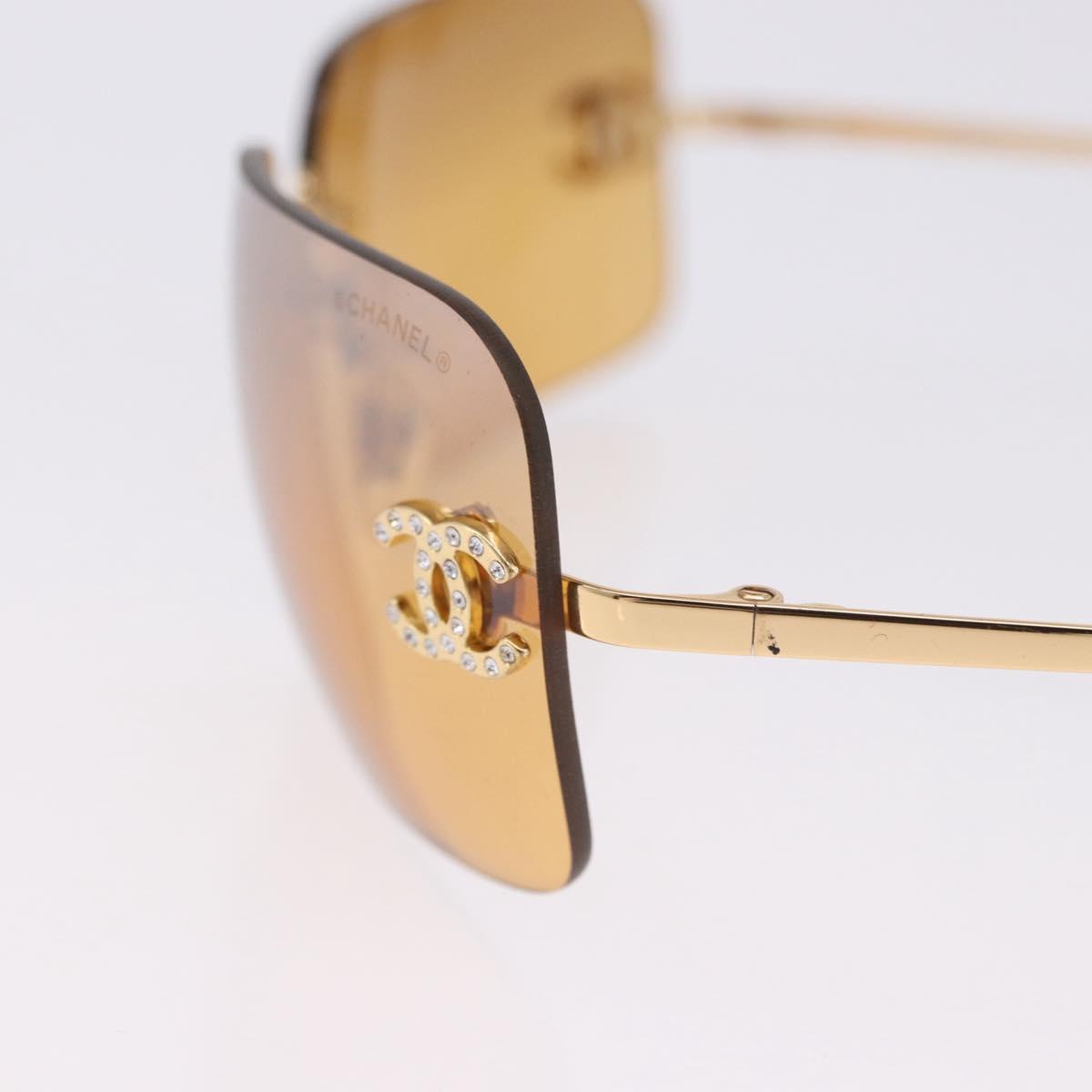 CHANEL COCO Mark Sunglasses metal Gold Tone CC Auth 193597V