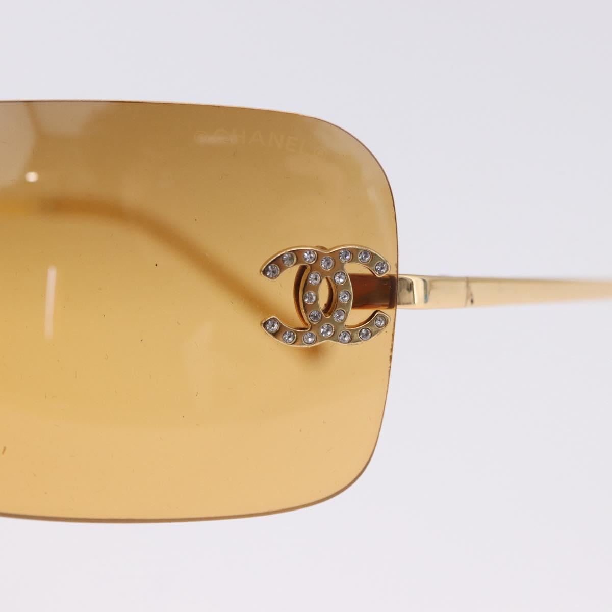 CHANEL COCO Mark Sunglasses metal Gold Tone CC Auth 193597V