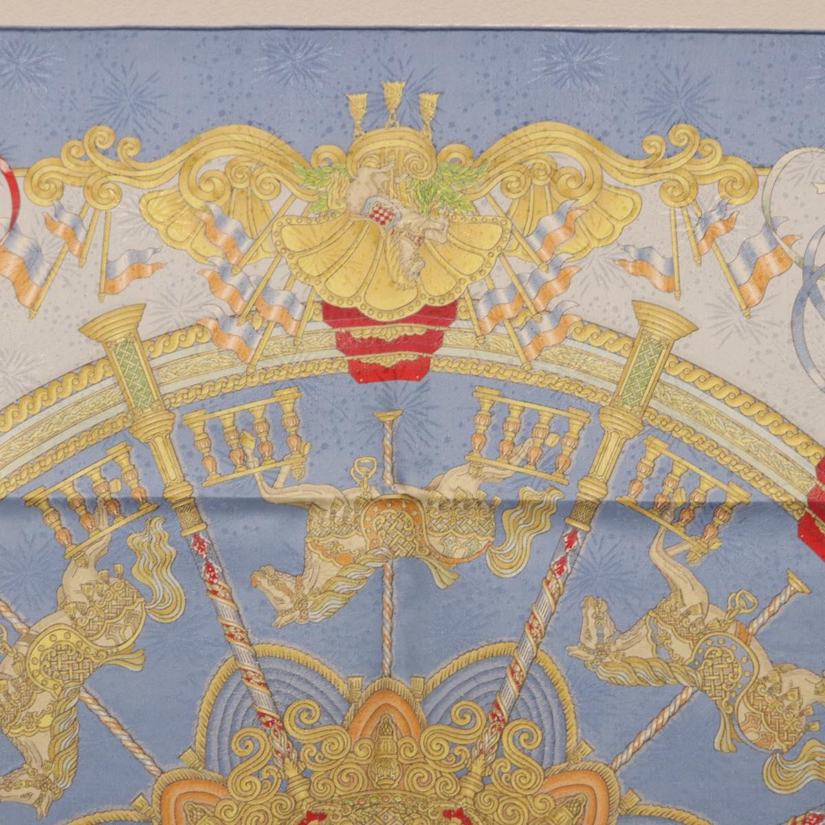 HERMES Carre 90 Scarf Silk Blue Auth 193599M
