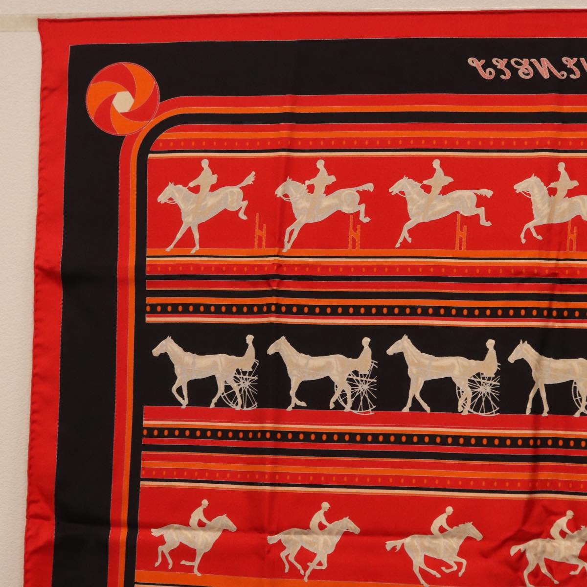 HERMES Carre 90 Scarf Silk Red Auth 193600M