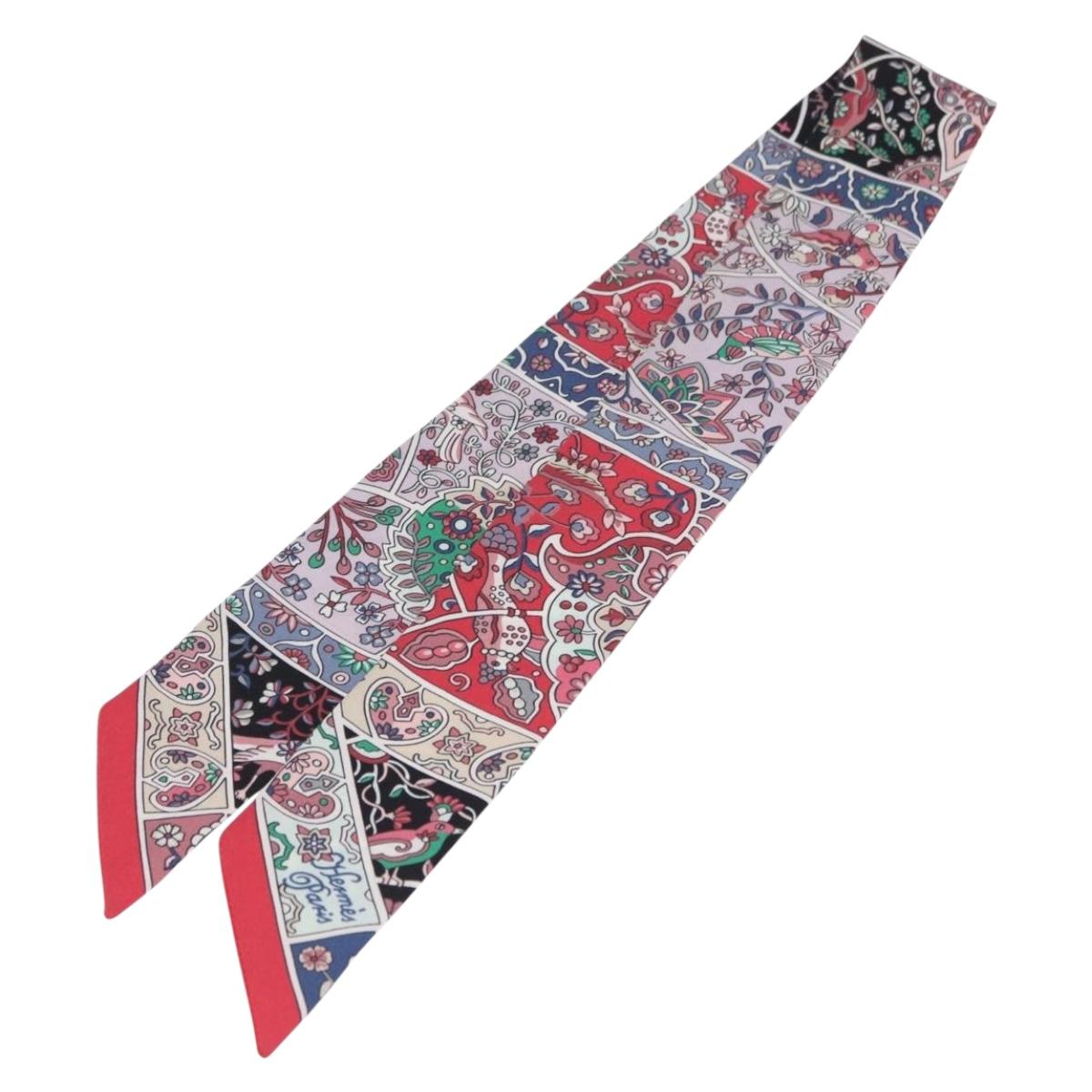HERMES Twilly Scarf Silk Red Auth 193601M