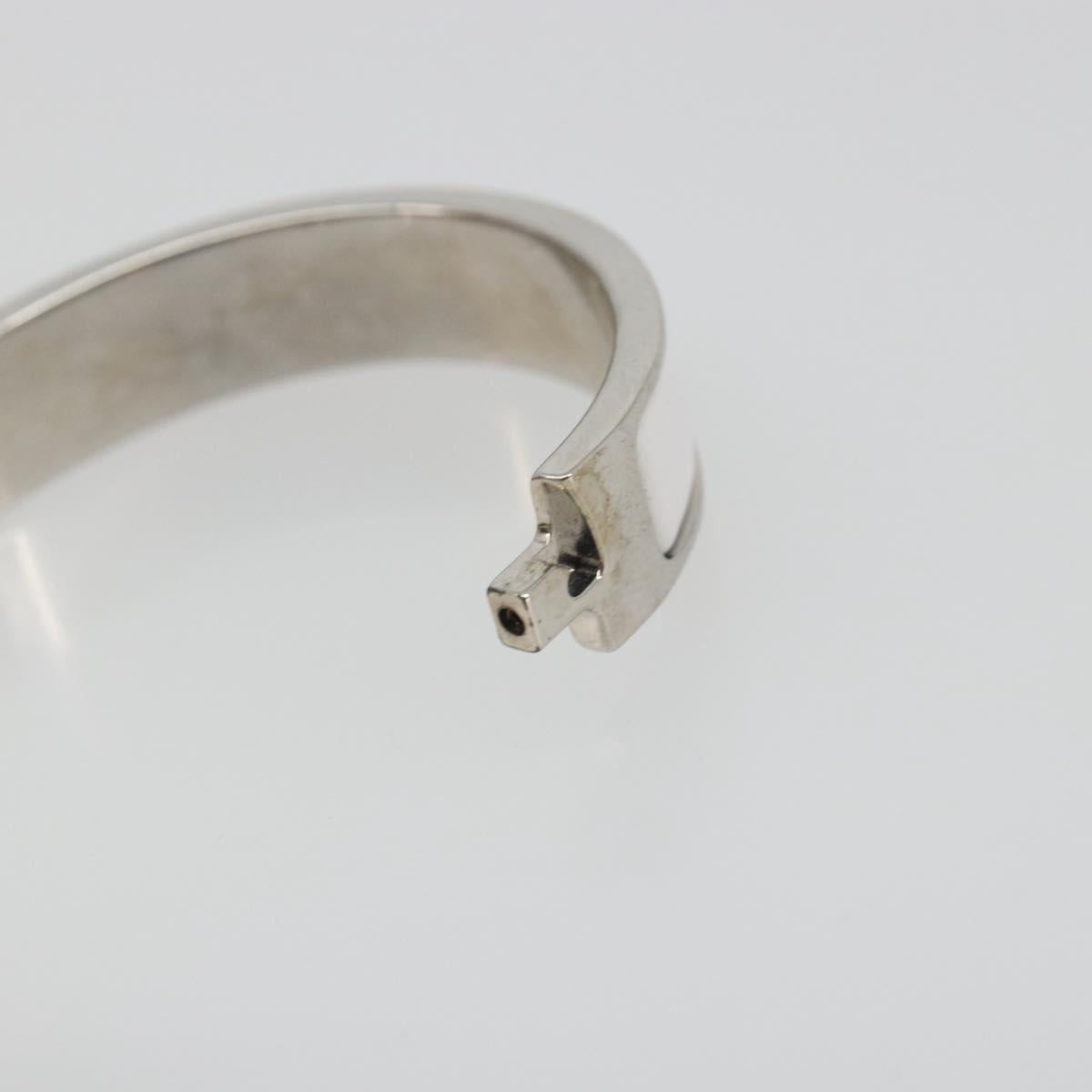 HERMES Click H Bracelet metal White Auth 193604M