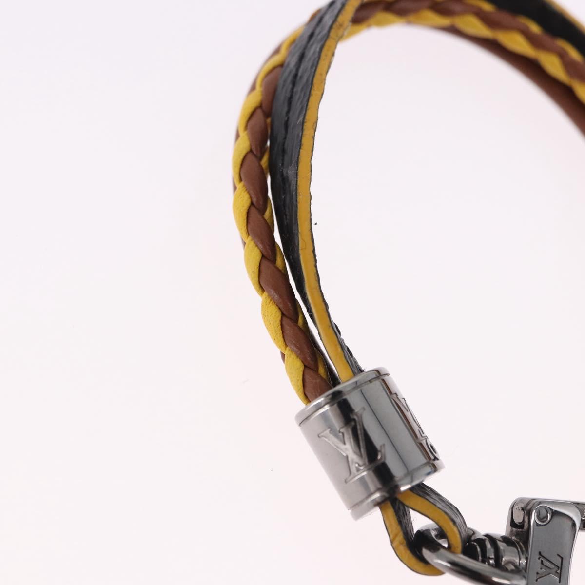 LOUIS VUITTON LV Treble Bracelet Leather Brown M6423 LV Auth 193607A