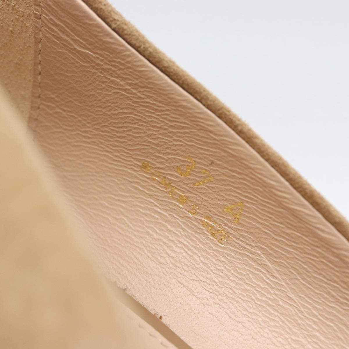 TOD'S Pumps Suede 37 Beige Gold Auth 193710M