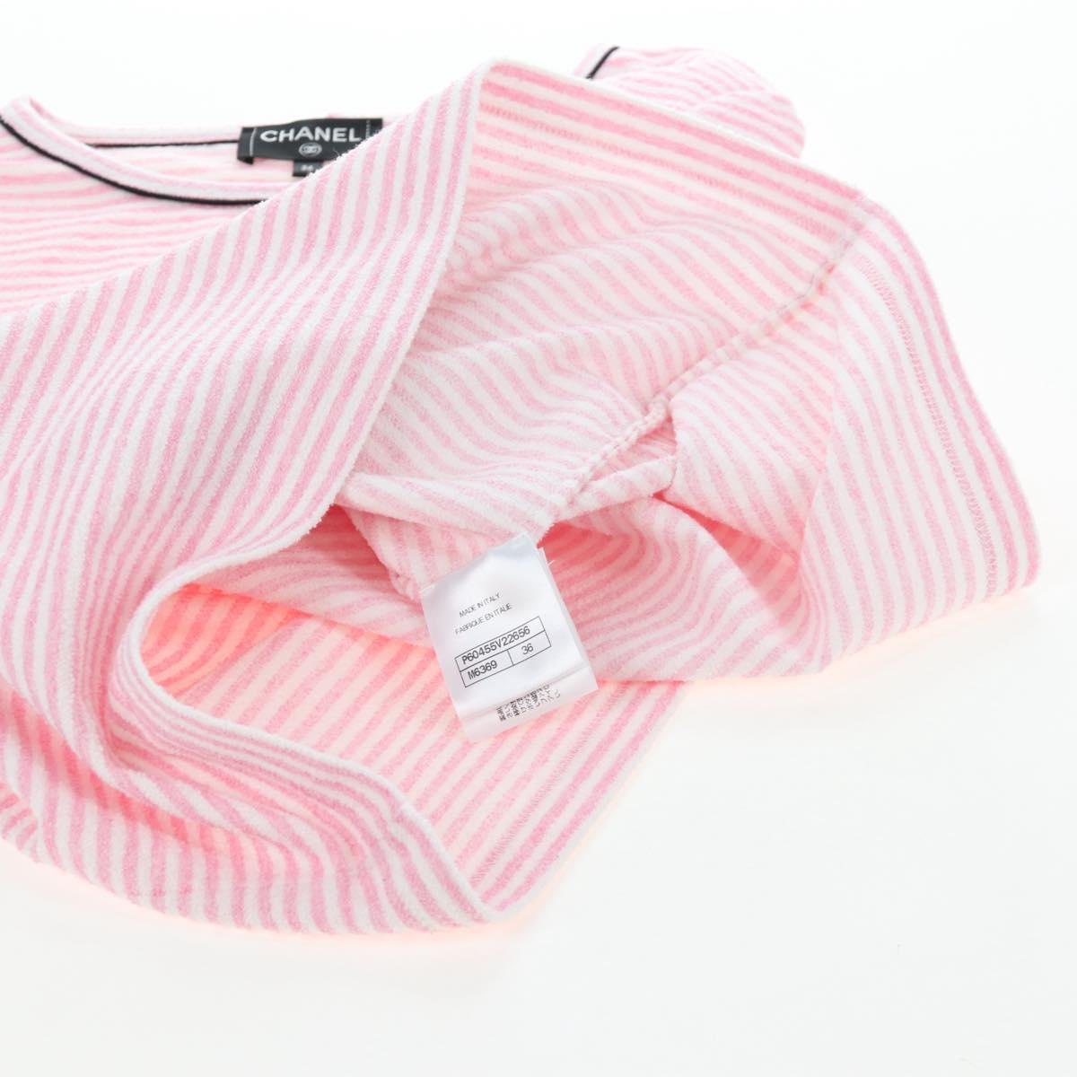 CHANEL TShirt Pile 36 Pink CC Auth 193723M