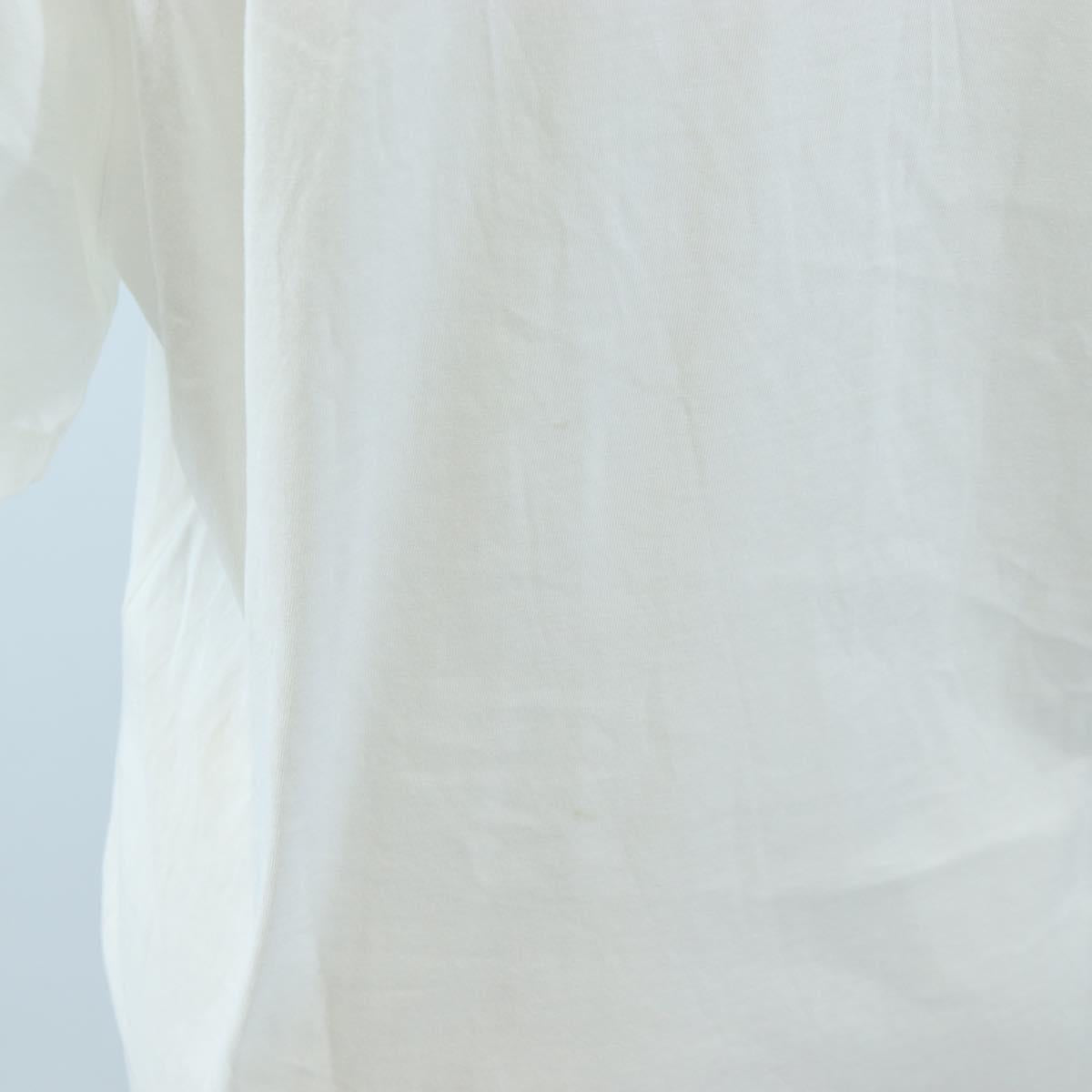 CHANEL TShirt Cotton M White CC Auth 193724M