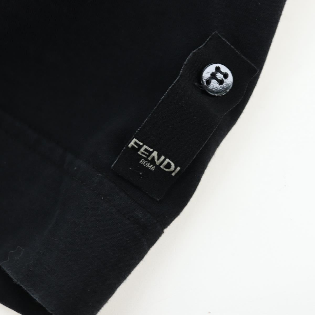 FENDI TShirt Cotton M Black Auth 193725M
