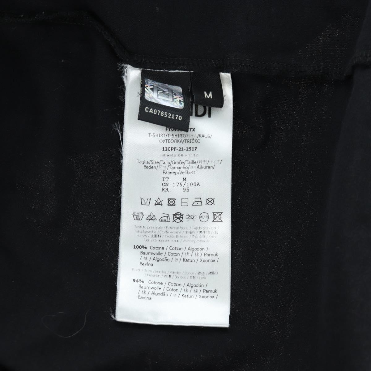 FENDI TShirt Cotton M Black Auth 193725M