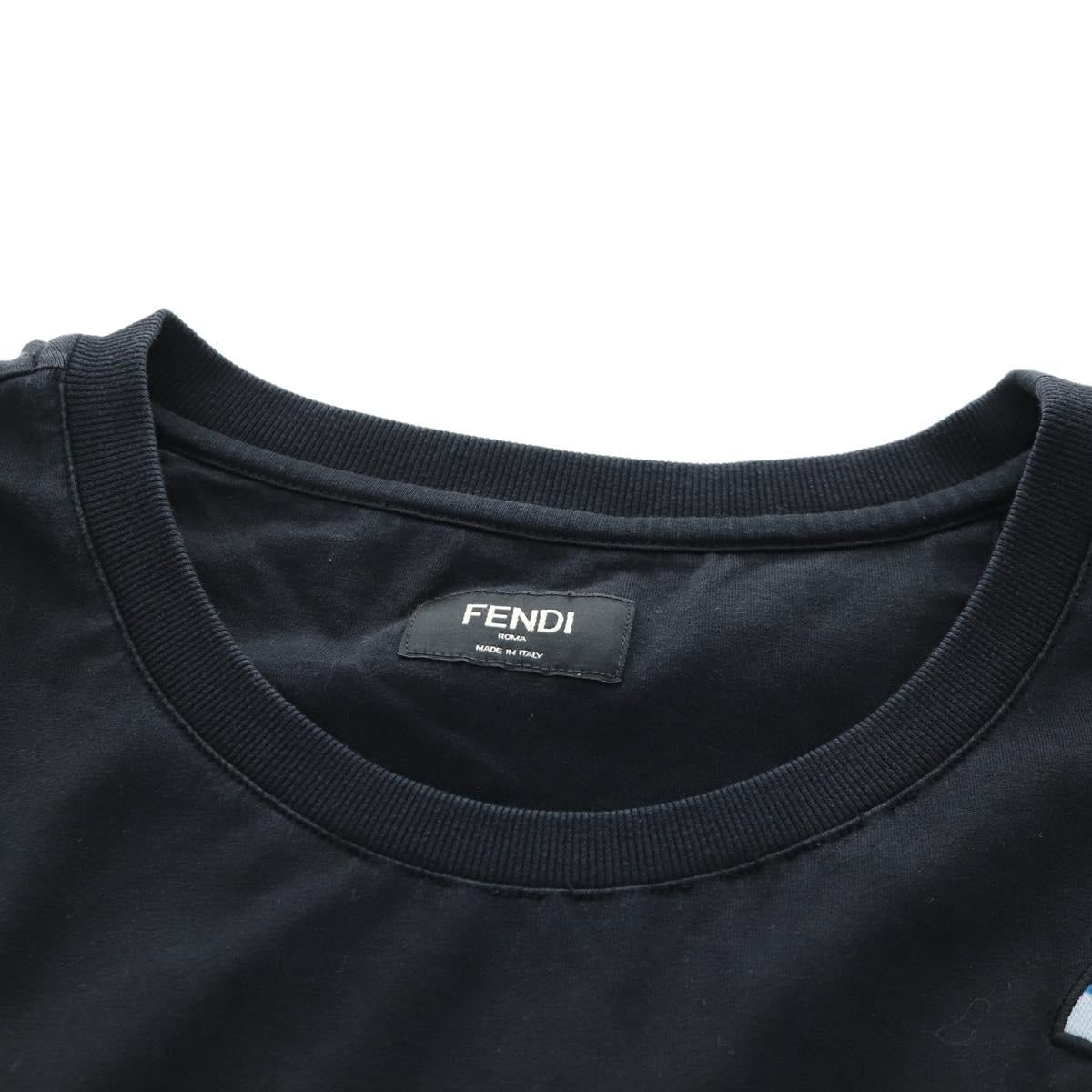 FENDI TShirt Cotton M Black Auth 193725M