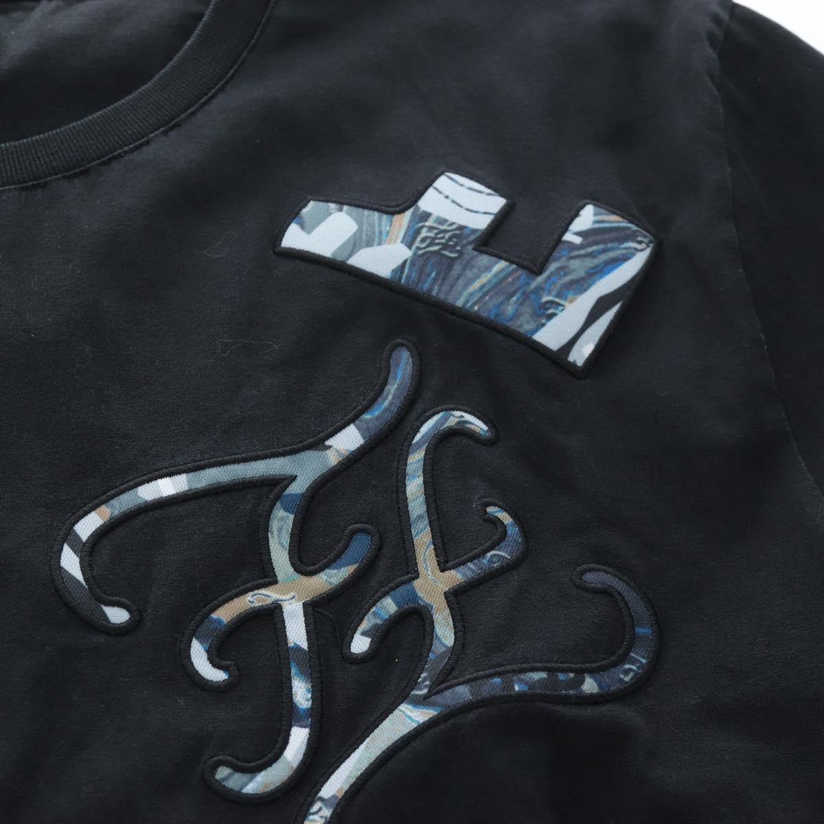 FENDI TShirt Cotton M Black Auth 193725M