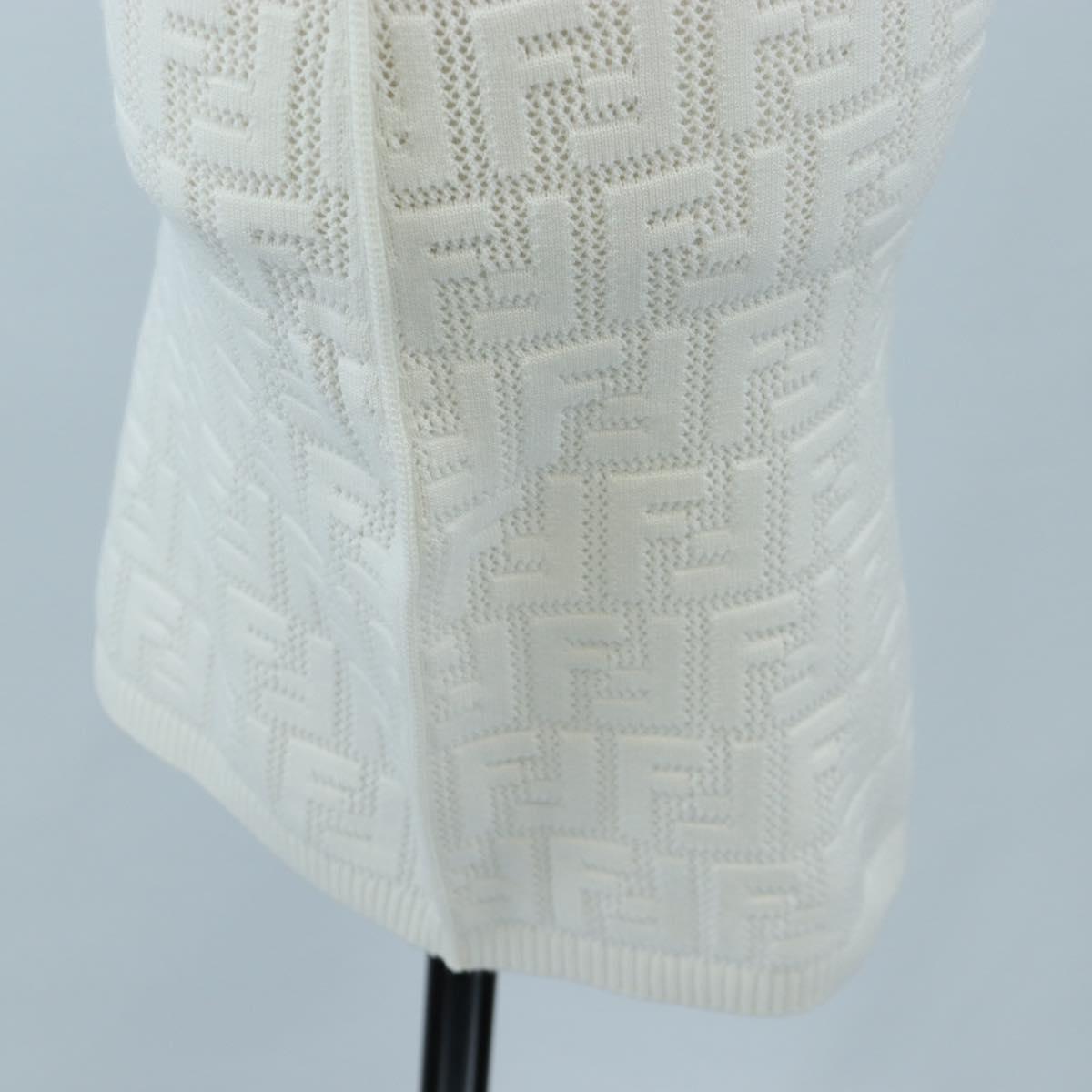 FENDI Zucca Canvas One Piece Shirt White Auth 193726M