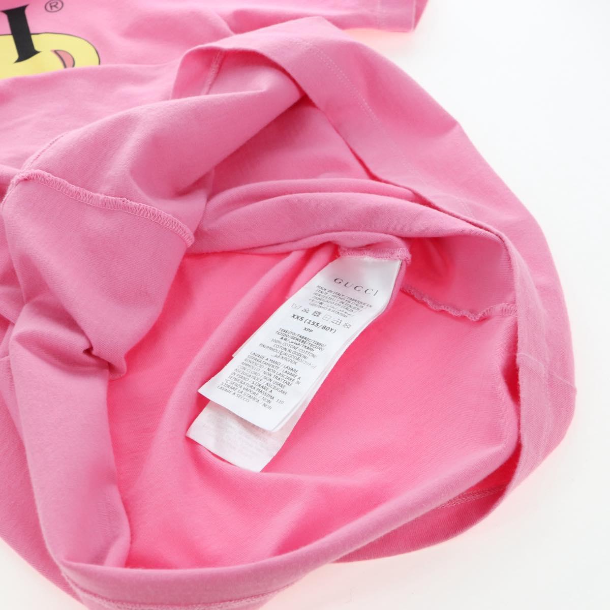 GUCCI TShirt Teddy Bear cotton XXS Pink Auth 193727M