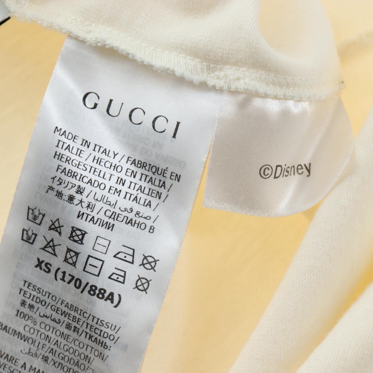 GUCCI GUCCIxDisney Mickey Mouse Short-Sleeved T-shirt Cotton White Auth 193728M