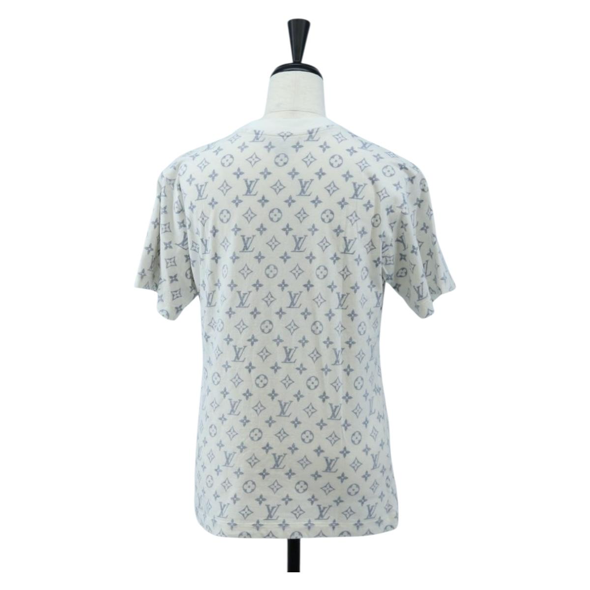 LOUIS VUITTON Monogram Escal Printed T-Shirt S White LV Auth 193729M