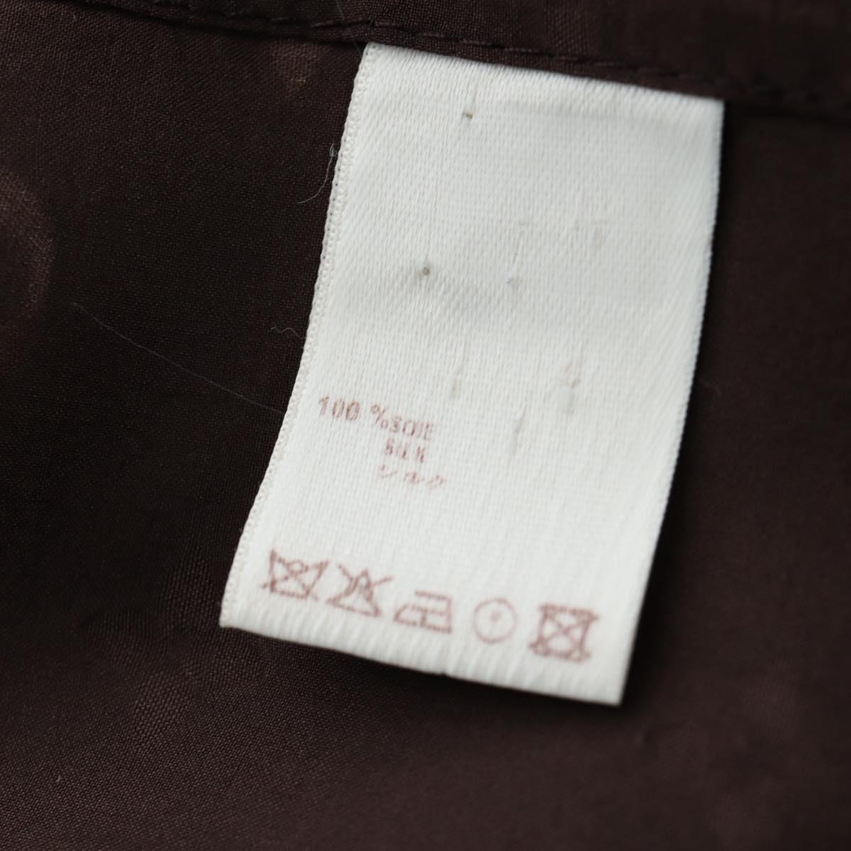 LOUIS VUITTON Short-Sleeved Shirt Silk 40 Brown LV Auth 193730M