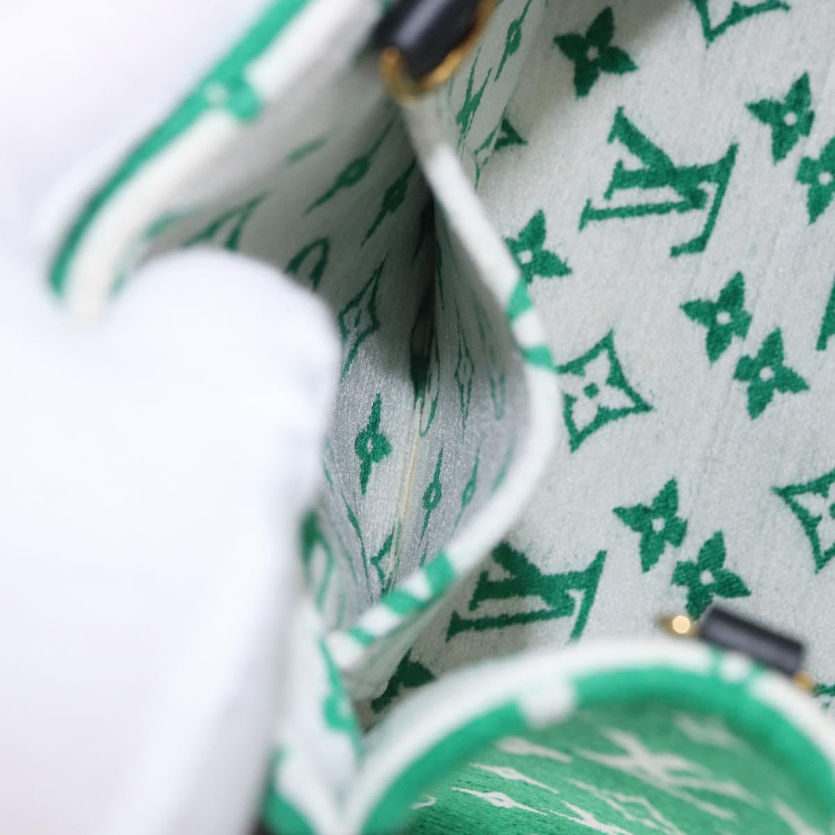 LOUIS VUITTON Monogram Jacquard Velvet On The Go PM Green M46216 Auth 193752SAM