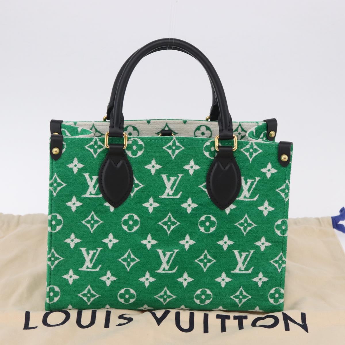 LOUIS VUITTON Monogram Jacquard Velvet On The Go PM Green M46216 Auth 193752SAM