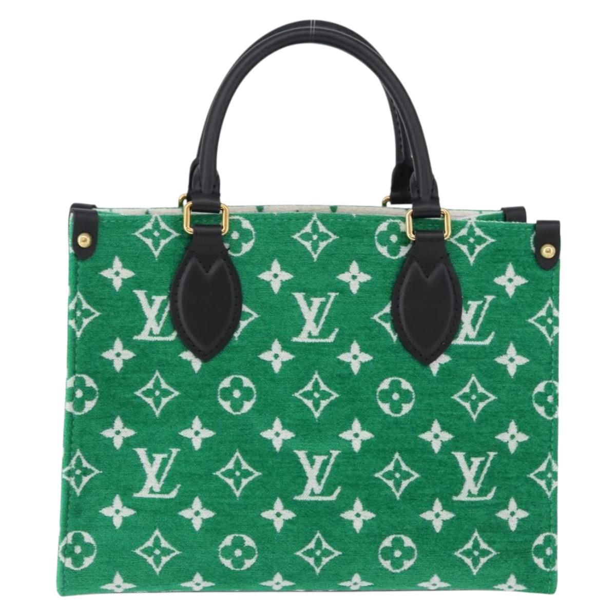 LOUIS VUITTON Monogram Jacquard Velvet On The Go PM Green M46216 Auth 193752SAM