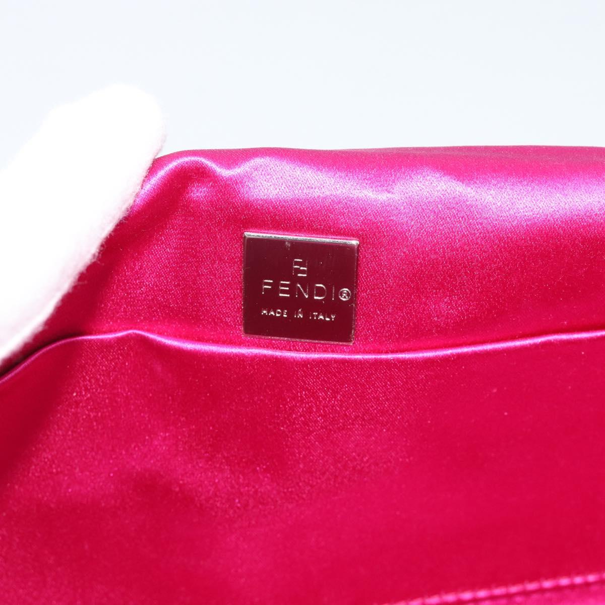 FENDI Mamma Baguette Shoulder Bag Leather Blue Silver Auth 193754V