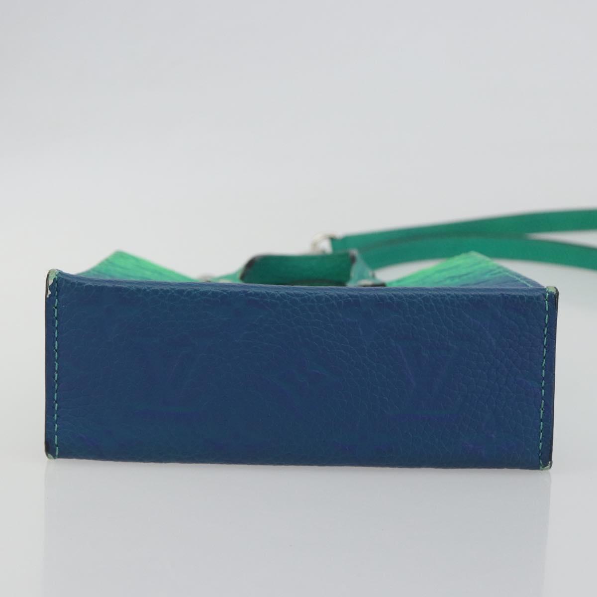 LOUIS VUITTON Taurillon Clemence Illusion Sac Plat XS Green M81221 Auth 193755SM