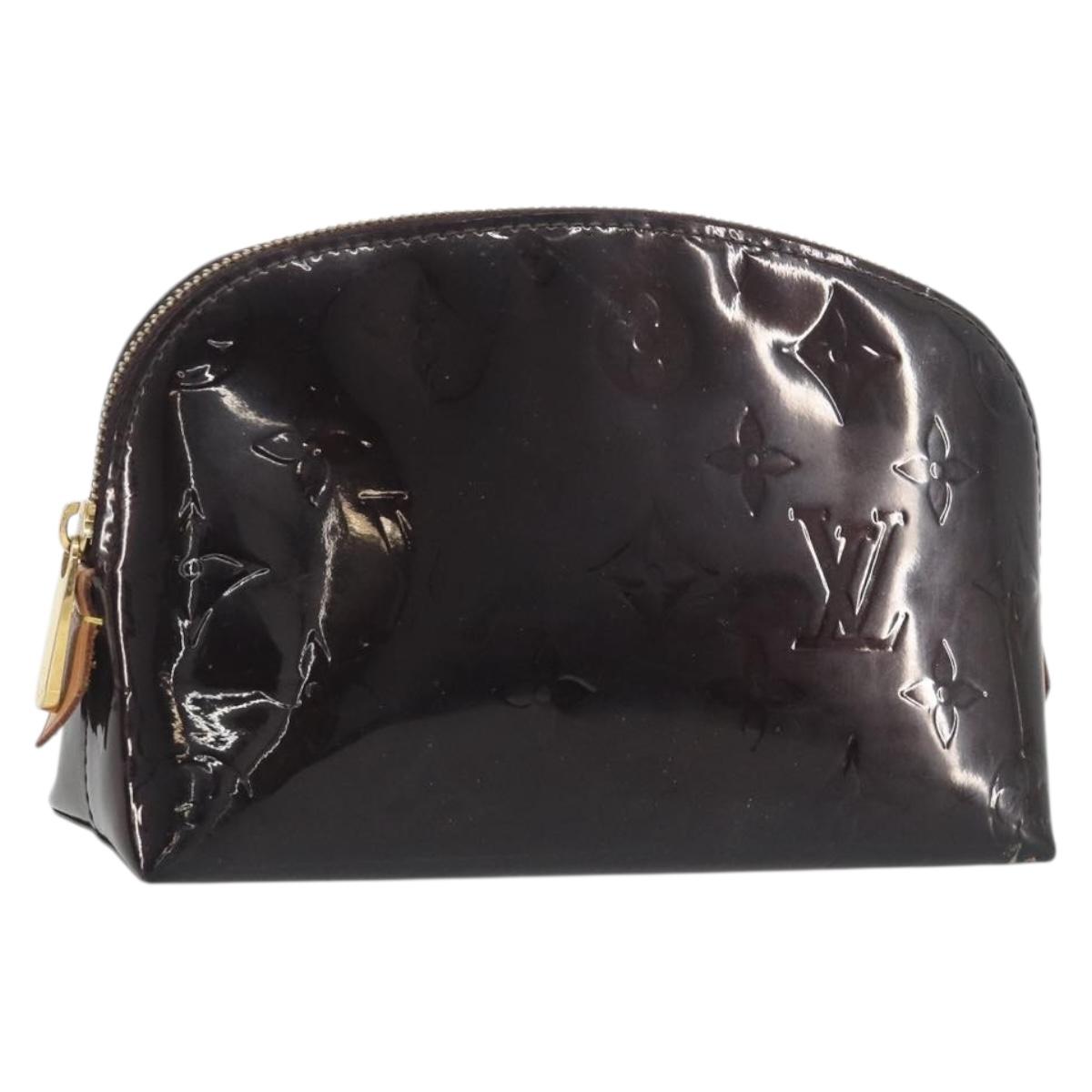 LOUIS VUITTON Monogram Vernis Pochette Cosmetic PM Amarante M91495 Auth 193757