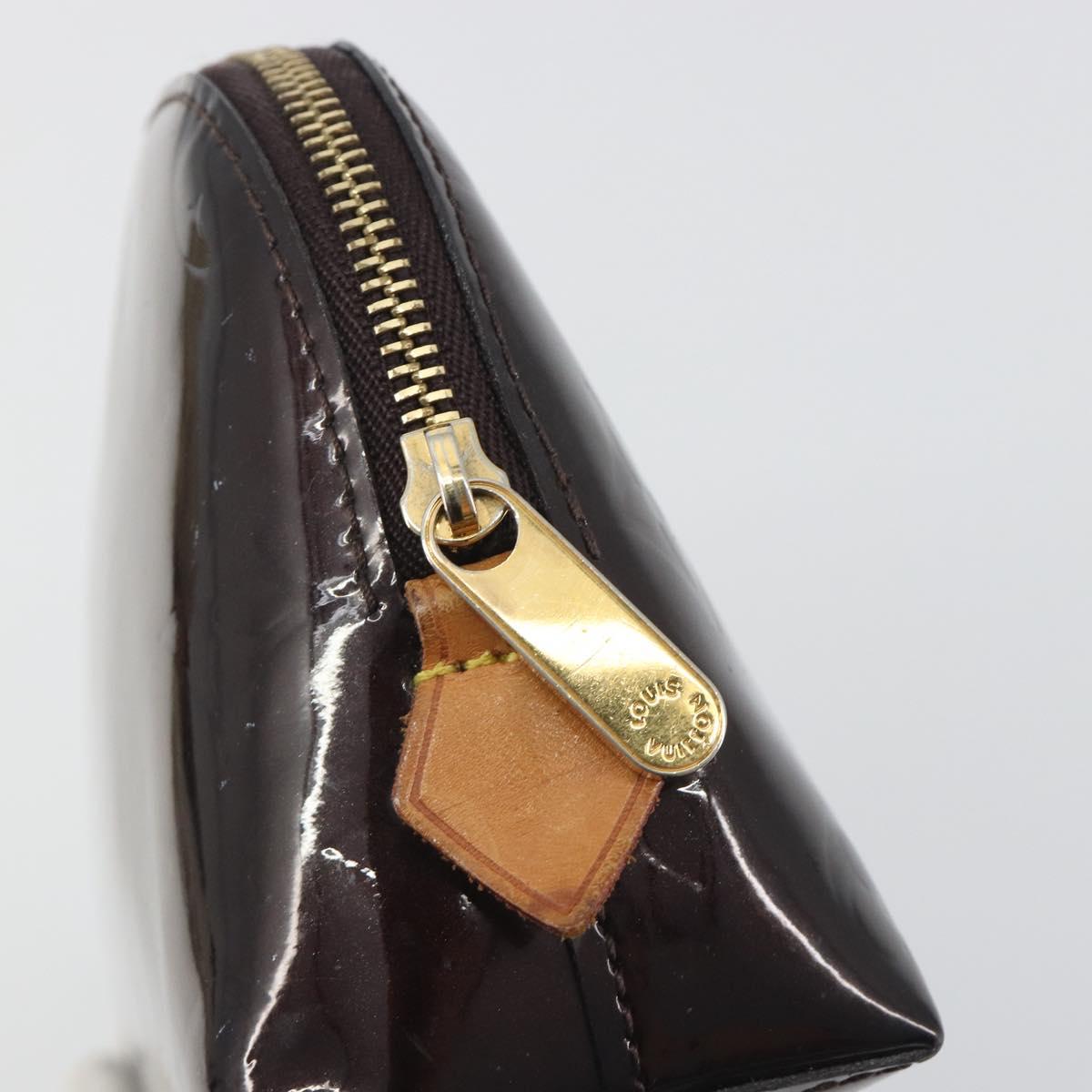 LOUIS VUITTON Monogram Vernis Pochette Cosmetic PM Amarante M91495 Auth 193757