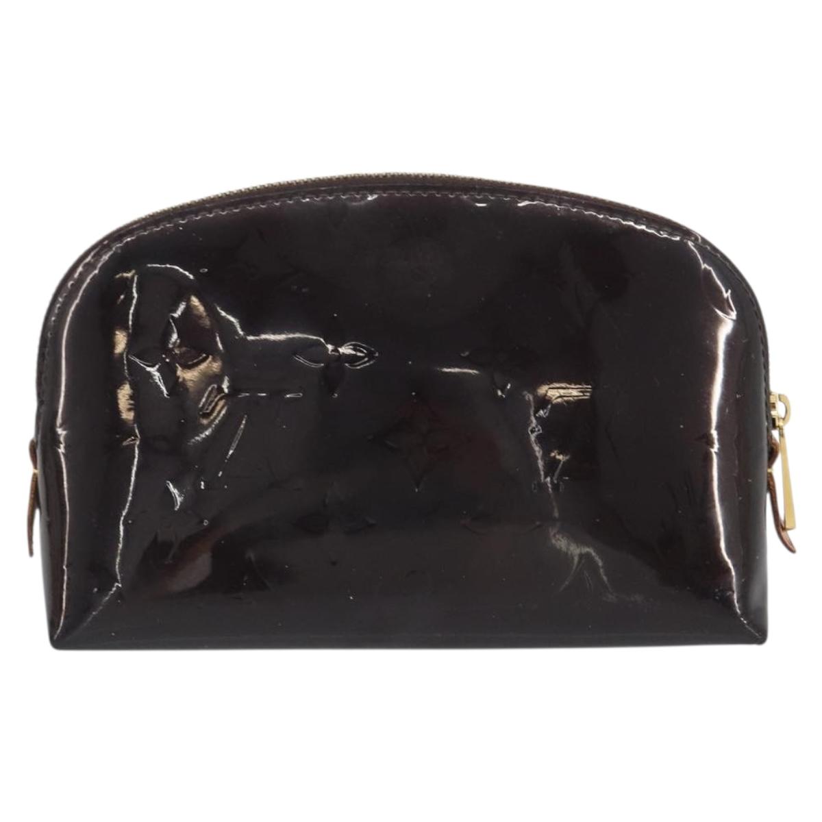 LOUIS VUITTON Monogram Vernis Pochette Cosmetic PM Amarante M91495 Auth 193757