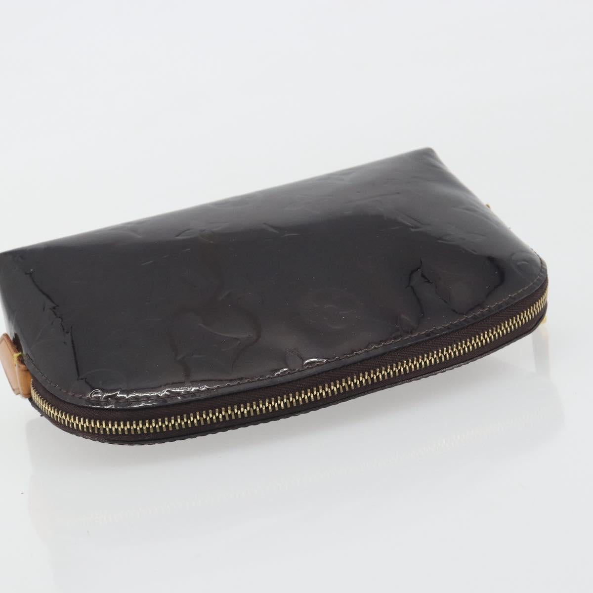 LOUIS VUITTON Monogram Vernis Pochette Cosmetic PM Amarante M91495 Auth 193757