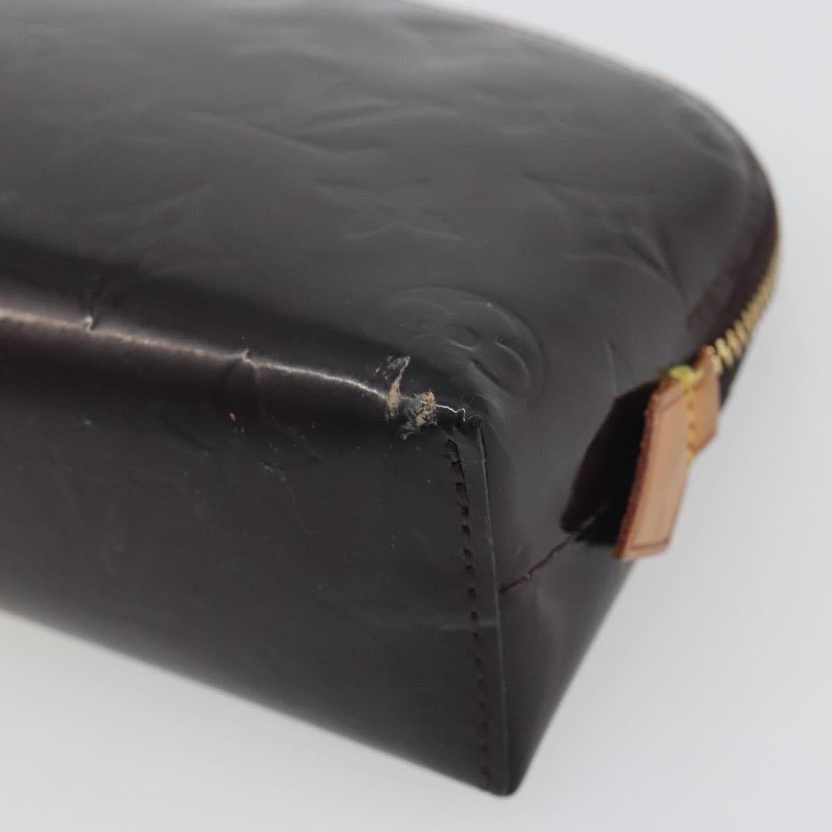 LOUIS VUITTON Monogram Vernis Pochette Cosmetic PM Amarante M91495 Auth 193757