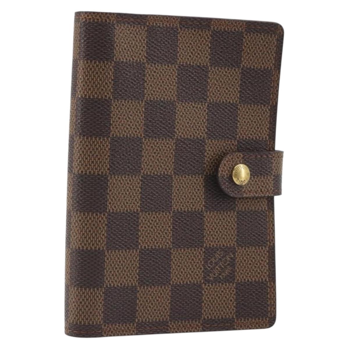 LOUIS VUITTON Damier Ebene Agenda PM Day Planner Cover R20029 LV Auth 193759