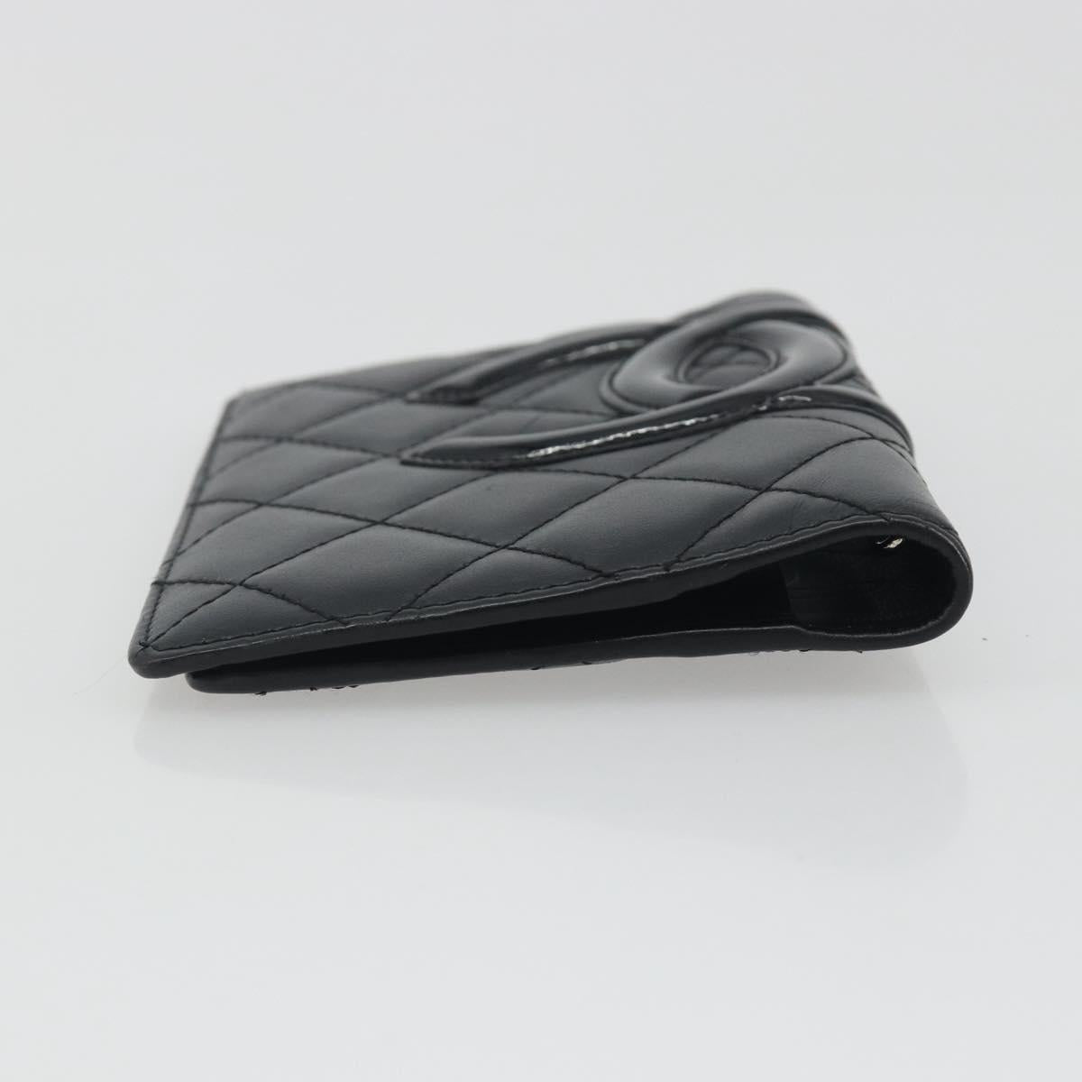 CHANEL Matelasse Cambon Line Day Planner Cover Leather Black CC Auth 193764M