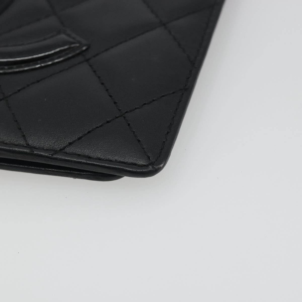 CHANEL Matelasse Cambon Line Day Planner Cover Leather Black CC Auth 193764M
