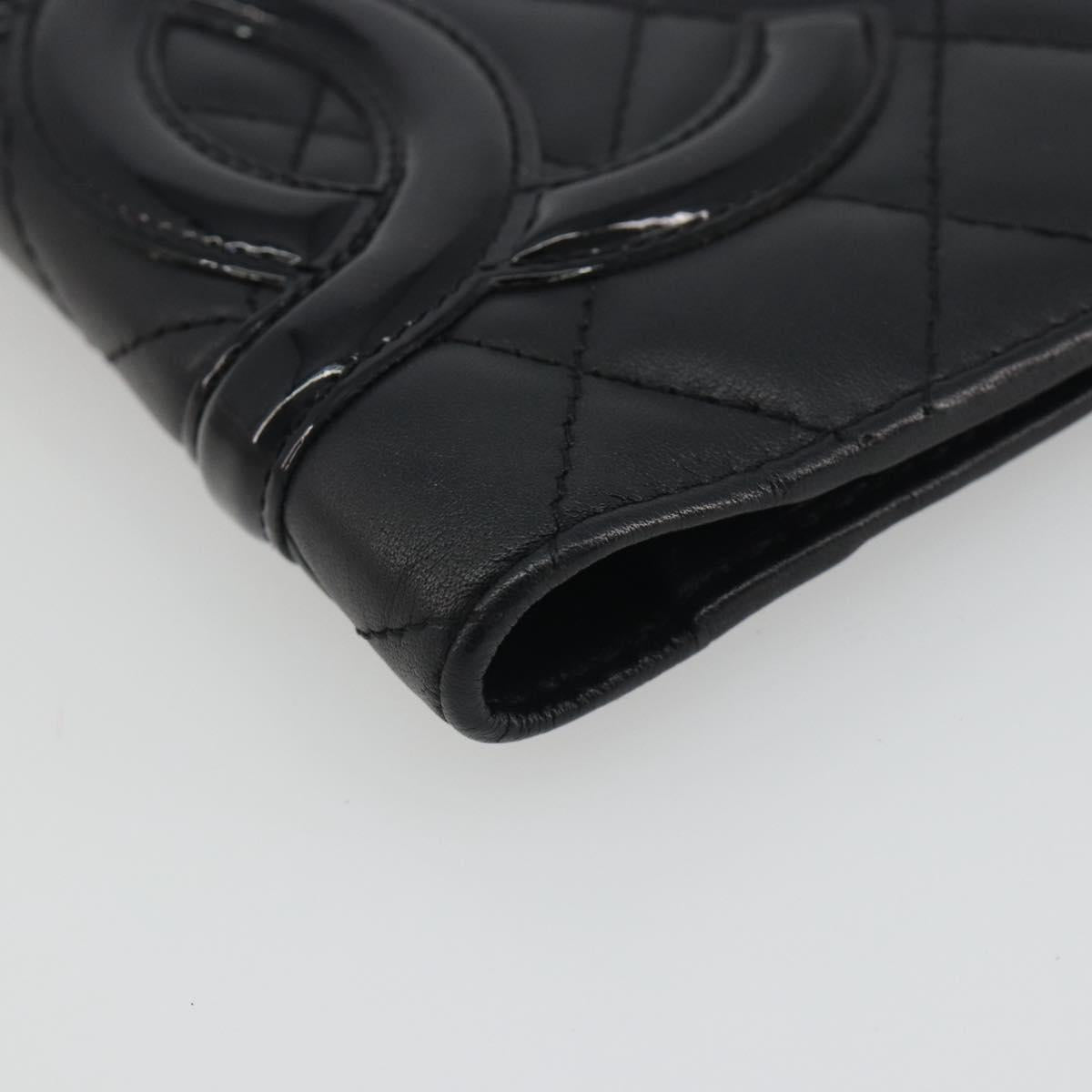 CHANEL Matelasse Cambon Line Day Planner Cover Leather Black CC Auth 193764M