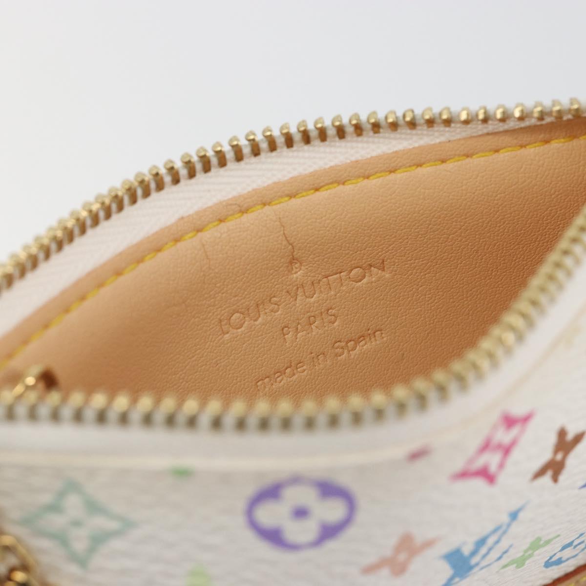 LOUIS VUITTON Monogram Multicolor Pochette Cles Purse White M92655 Auth 193766M