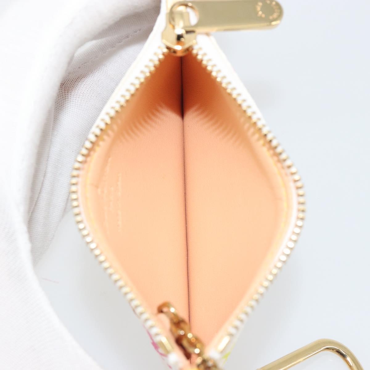 LOUIS VUITTON Monogram Multicolor Pochette Cles Purse White M92655 Auth 193766M