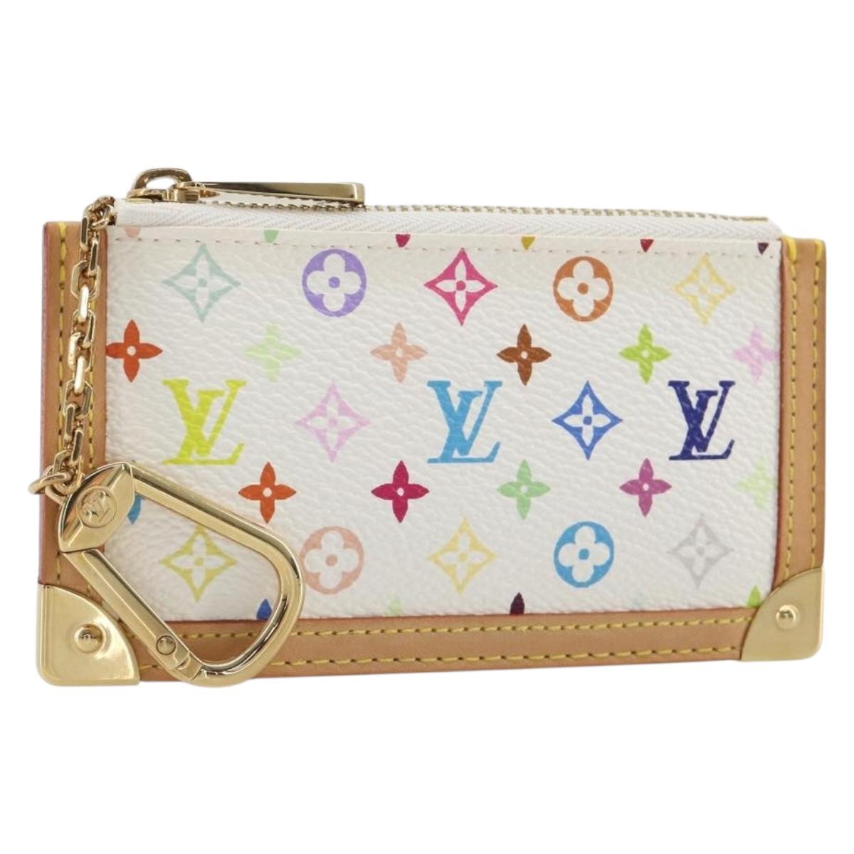 LOUIS VUITTON Monogram Multicolor Pochette Cles Purse White M92655 Auth 193766M