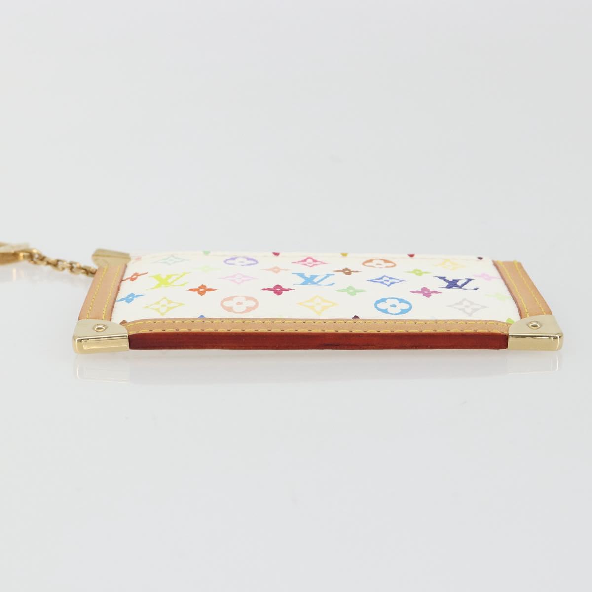 LOUIS VUITTON Monogram Multicolor Pochette Cles Purse White M92655 Auth 193766M