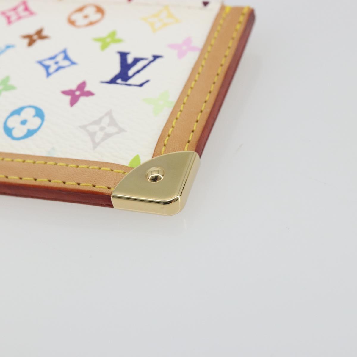 LOUIS VUITTON Monogram Multicolor Pochette Cles Purse White M92655 Auth 193766M