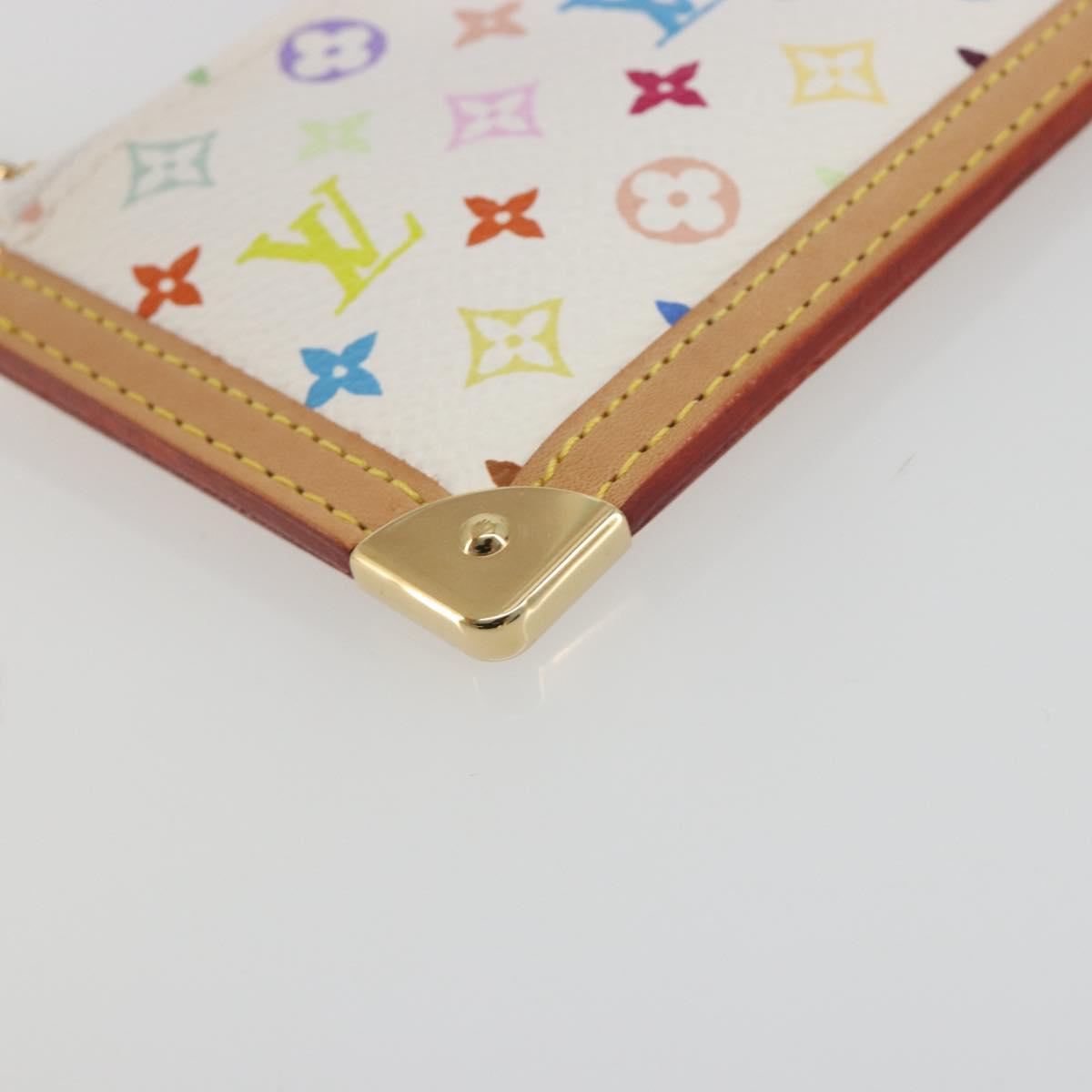 LOUIS VUITTON Monogram Multicolor Pochette Cles Purse White M92655 Auth 193766M