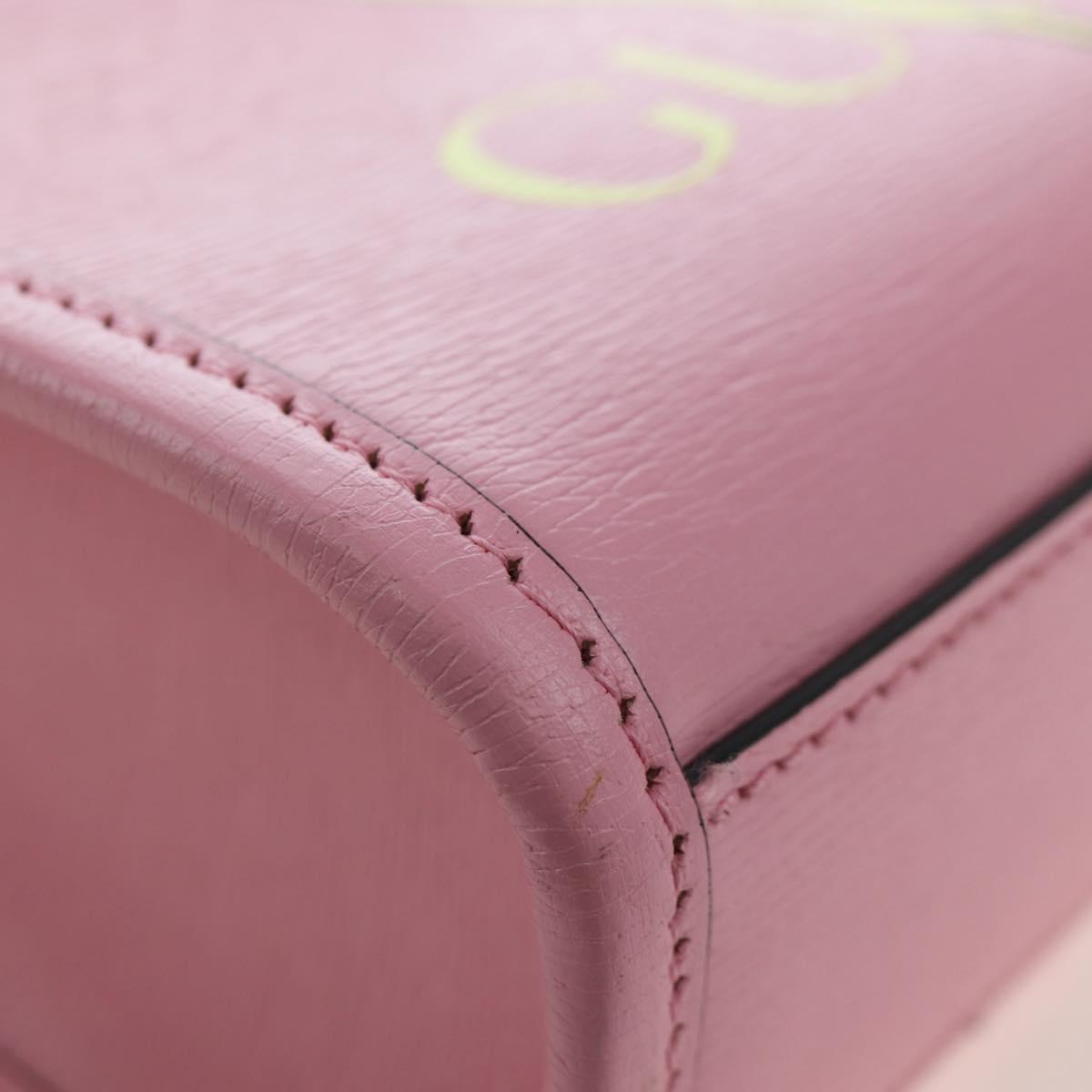 GUCCI Bananya Tote Bag Leather 2way Pink Gold 671623 Auth 193778SAM