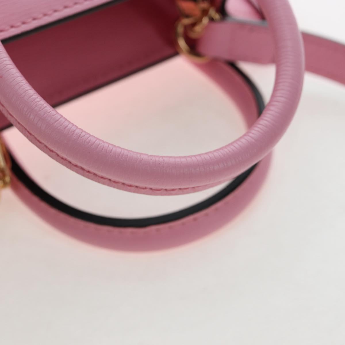 GUCCI Bananya Tote Bag Leather 2way Pink Gold 671623 Auth 193778SAM