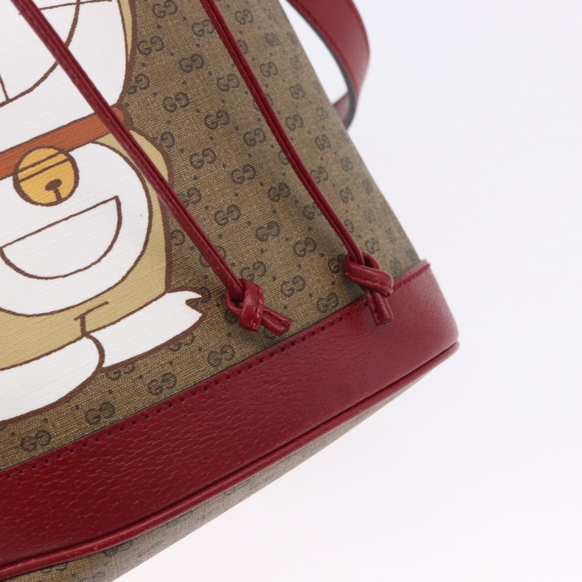 GUCCI Micro GG Supreme x Doraemon Fujiko-Pro Bag PVC Beige 655597 Auth 193779SM