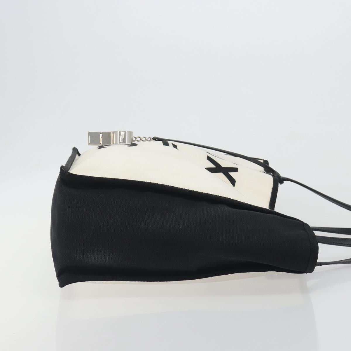 CHANEL Let's Lemon Tote Bag Canvas Beige Silver CC Auth 193780V