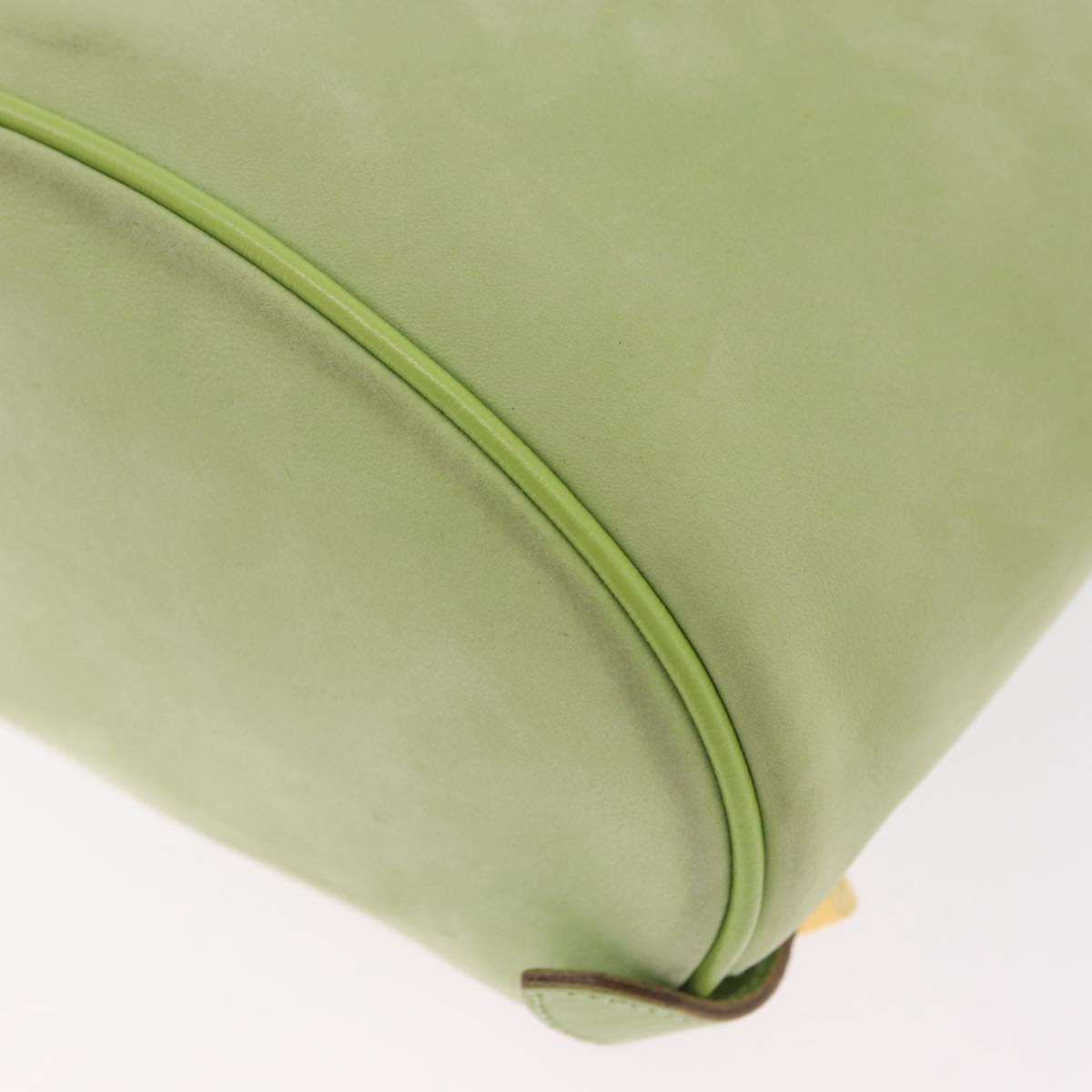 Salvatore Ferragamo Gancini Backpack Suede Green Gold Auth 193783A